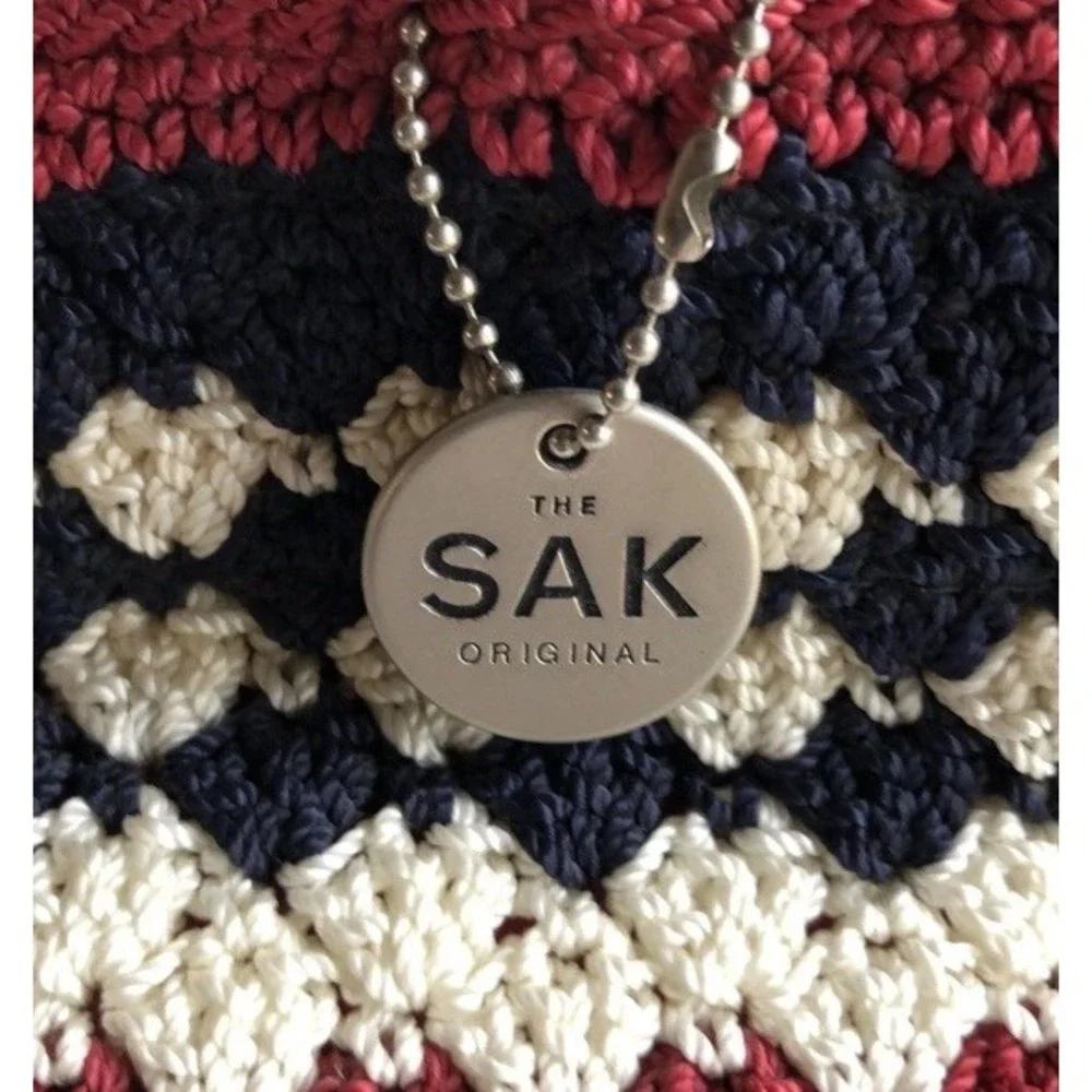 The‎ SAK Purse Red White and Blue Crochet Handbag Patriotic Snap Small Purse